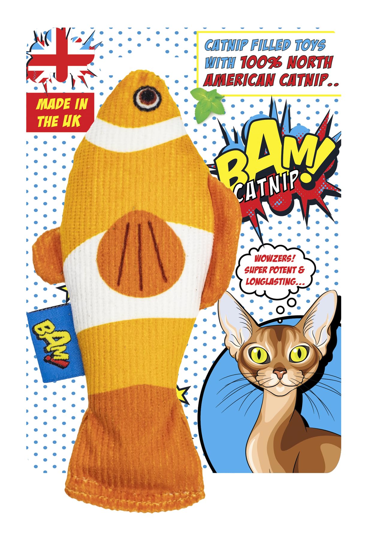 Bam CATNIP 100% AMERICAN STRONG CATNIP CAT TOYS (CATNIP CLOWNFISH)