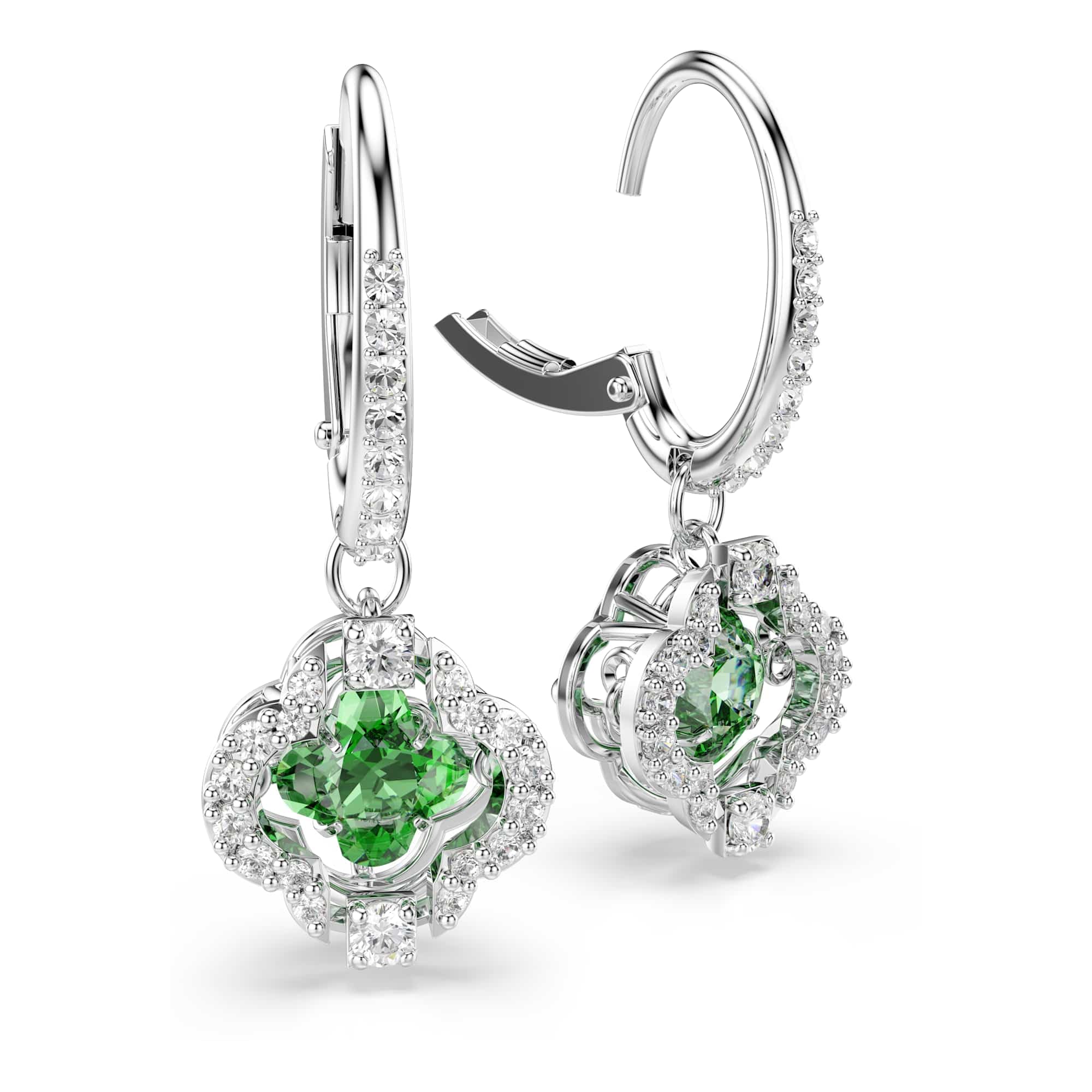 Swarovski Una Angelic Collection, Mixed Cuts, Vert, Plaqué rhodium
