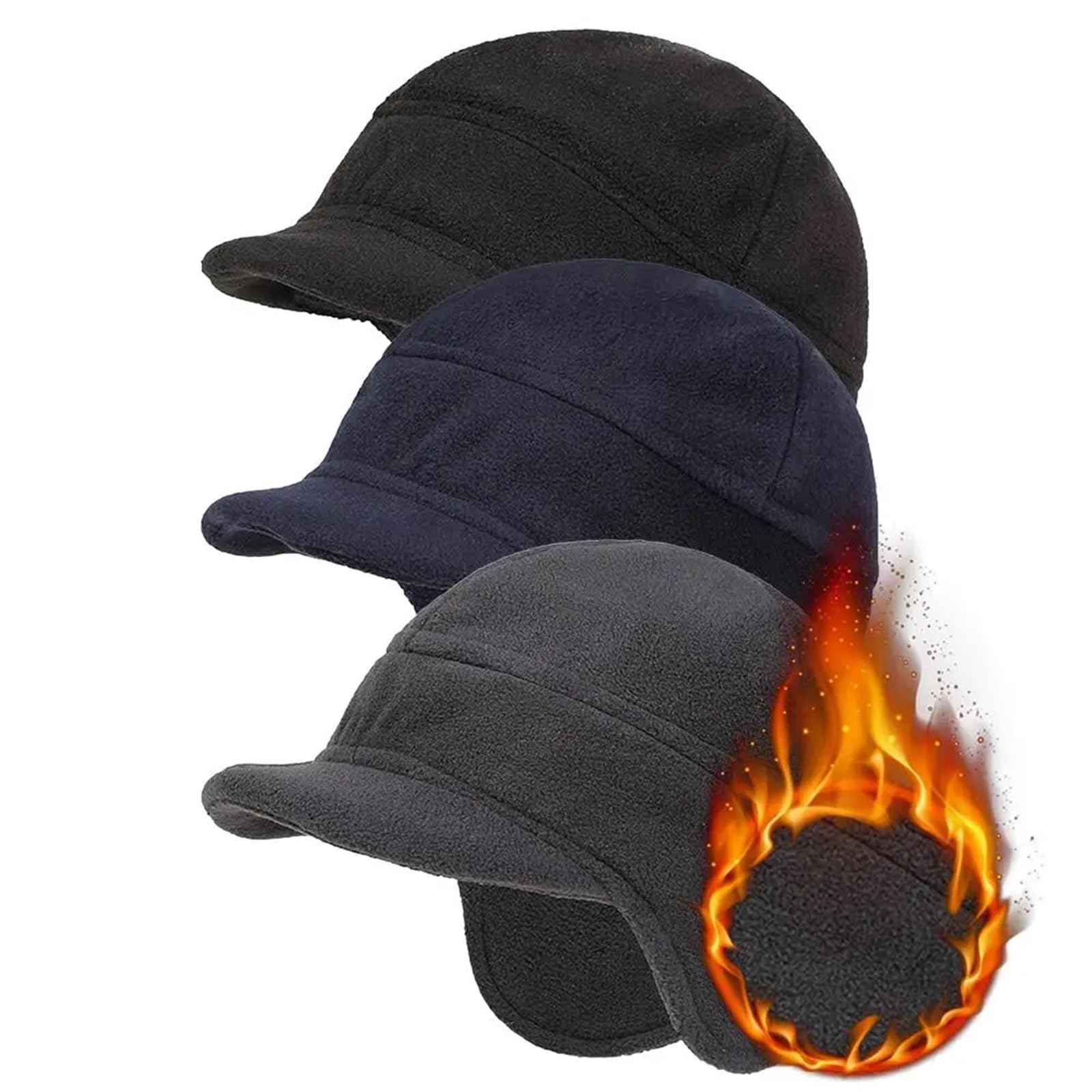 Cappello di peluche spesso e caldo Berretto da ciclismo Uomo Donna invernale Copri orecchio esterno antivento for protezione for le orecchie Berretti lavorati a maglia Per Il Ciclismo