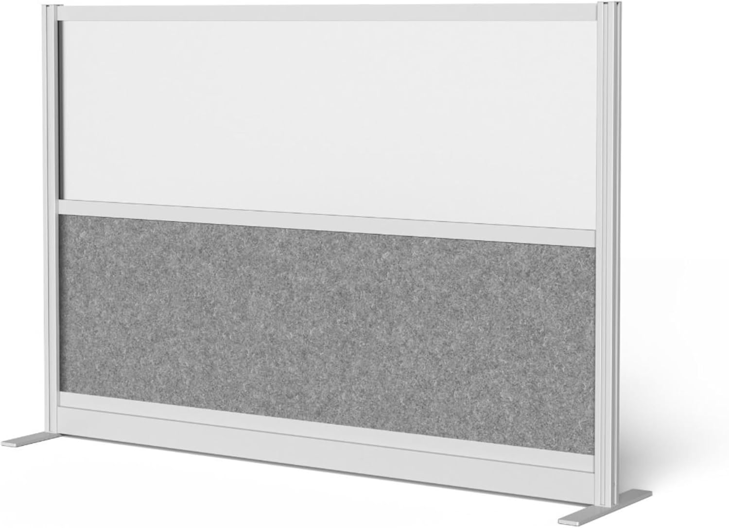 FSE 373-MW-7048-FWCGWG Modular Wall Room Divider System - Silver Frame - 70" x 48" Starter Wall - Wide Paneling