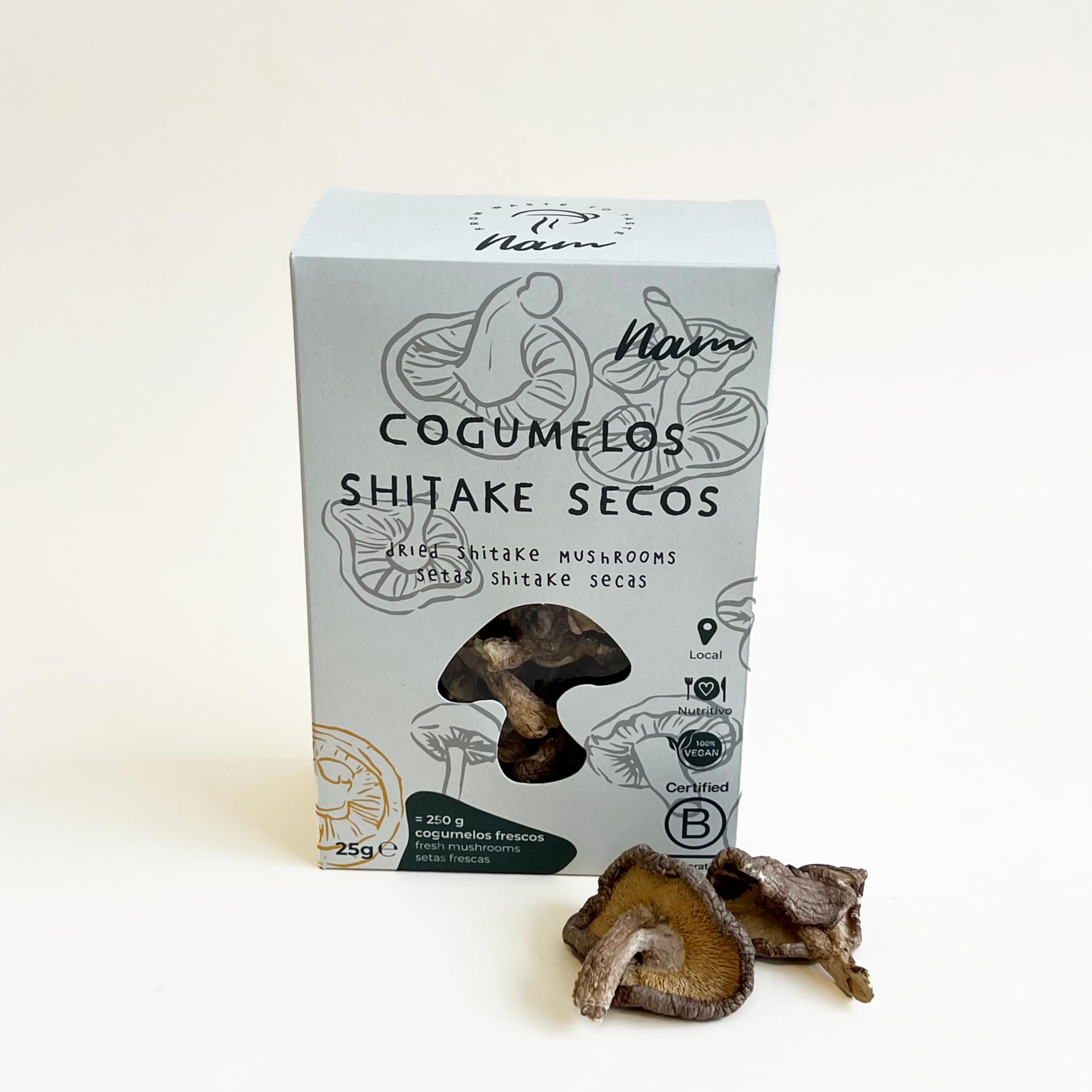 Setas Shiitake Deshidratadas 3x25g Champiñones Secos Comestibles Naturales