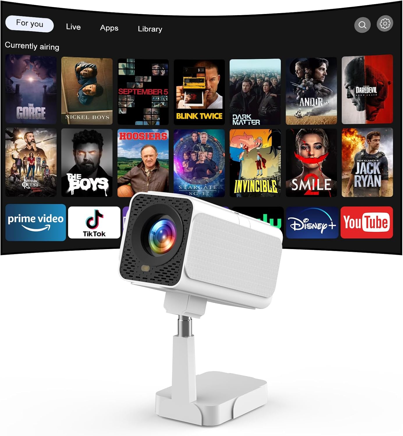 Autofocus / keystone: beamer, 4K, wifi, Bluetooth, 35.000 lumen, full HD, 1080P, WiMiUS projector, 4K, ondersteunt zoom, 50% zoom, draagbaar, WiFi6, thuisbioscoop, outdoor, voor telefoon/tv-stick/PS5