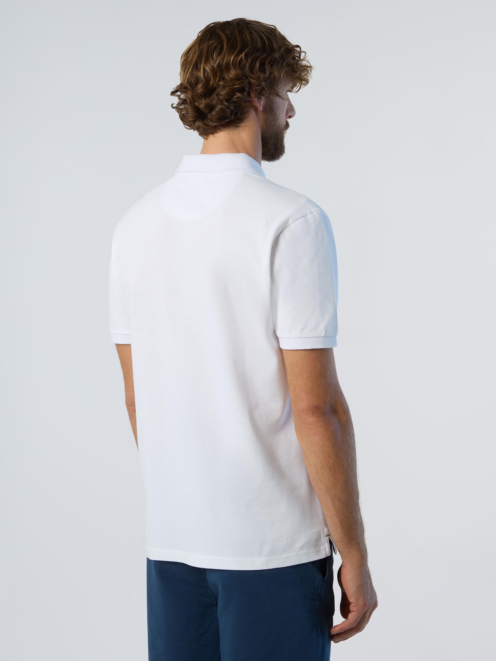 NORTH SAILS Polo Uomo in piqué di Cotone Organico con Patch Logo