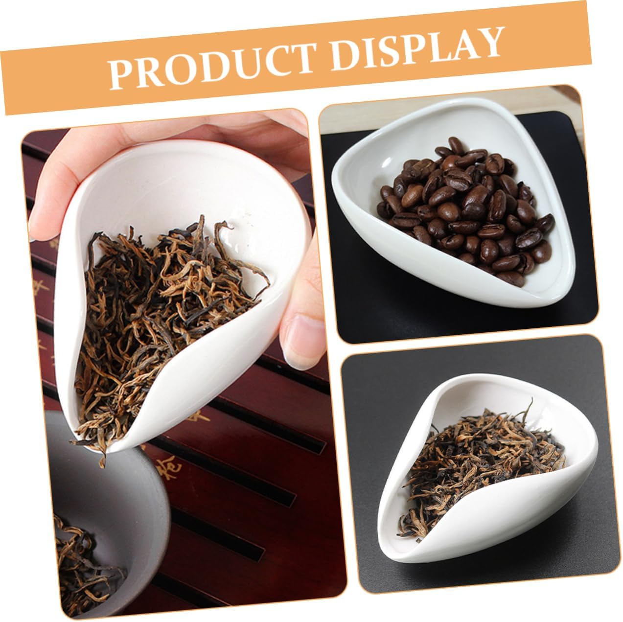 Ceramic Tea Scoop Vessel Set for Loose Tea, Mini Pocket Size