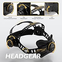 Vista 4 de TOOLIOM - Casco de soldadura con oscurecimiento automático, funciona con energía solar, con rango de sombra ajustable 4/9-13 para capucha