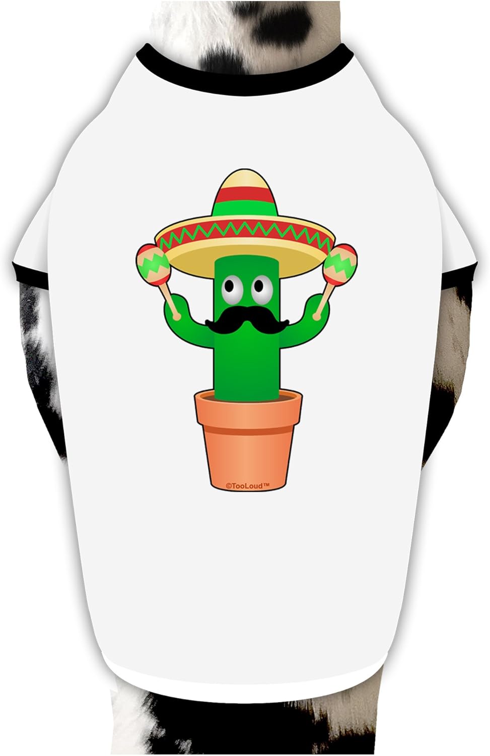 TOOLOUD Fiesta Cactus Dog Shirt White with Black Medium