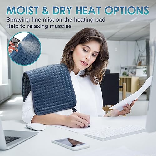 Vista 19 de DAILYLIFE Almohadilla térmica para aliviar el dolor de espalda, almohadillas térmicas eléctricas de 20 x 24 pulgadas para calambres, espalda