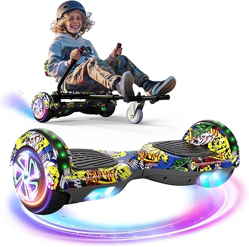 Scooter Seat Attachment, Scooter with Go Kart for Kids Boys Girls Adults, LED Lights, Bluetooth(Include Go-Kart)
