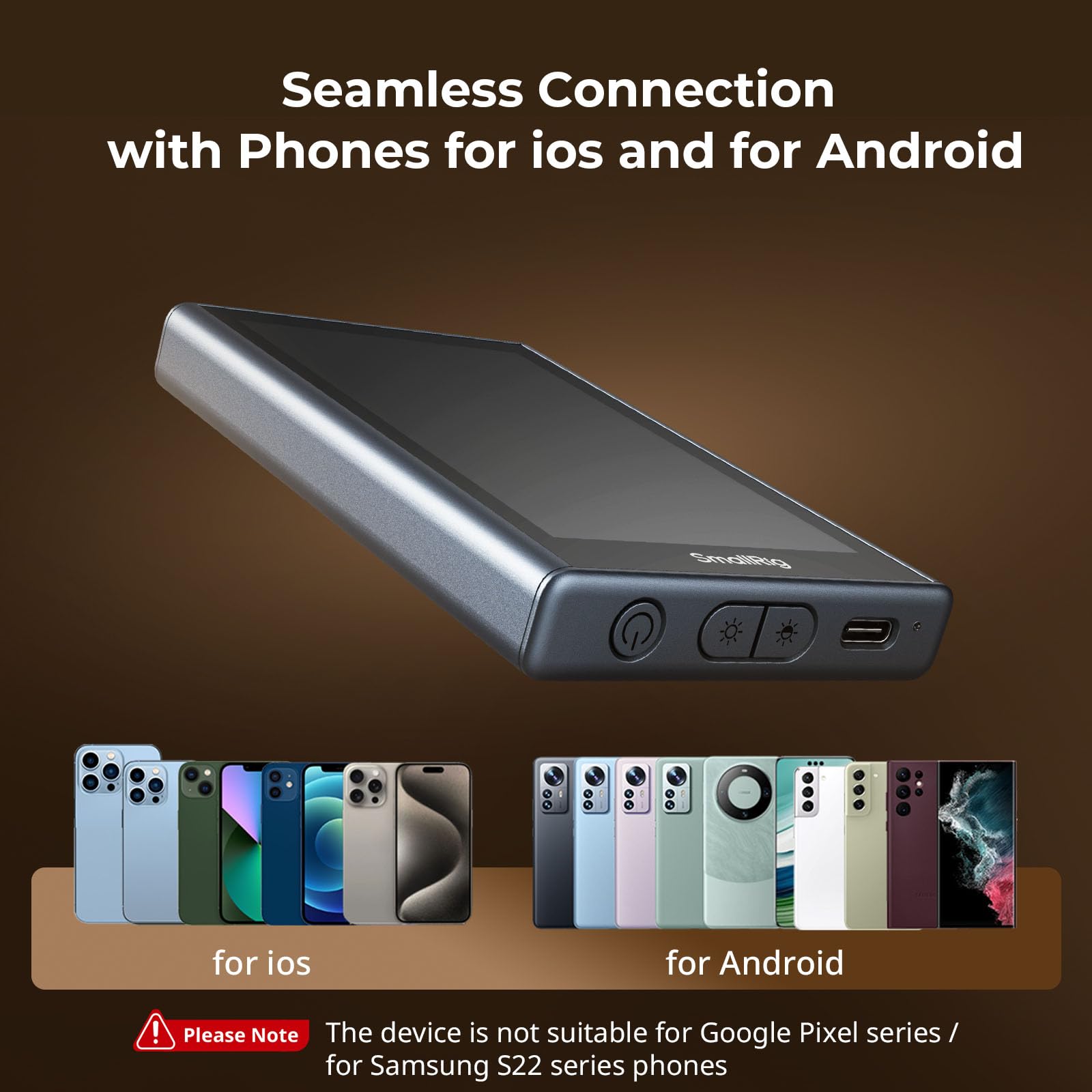 SMALLRIG Schermo per monitor per telefono con controllo wireless, registrazione wireless 1080P (supporto 4K 30 fps), monitor video con attacco a slitta, per iPhone e Android con MagSafe - 4850B