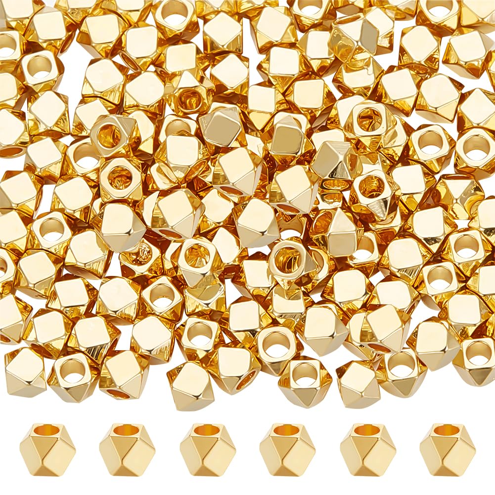 Perles d'espacement cubiques or 18k Beebeecraft (150 pièces) pour la création de bijoux uniques