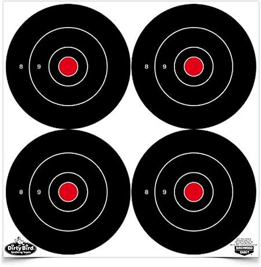 Birchwood Casey Non-Adhesive Dirty Bird Bull's-Eye Small Targets Practice Shooting for Indoor and Outdoor Use