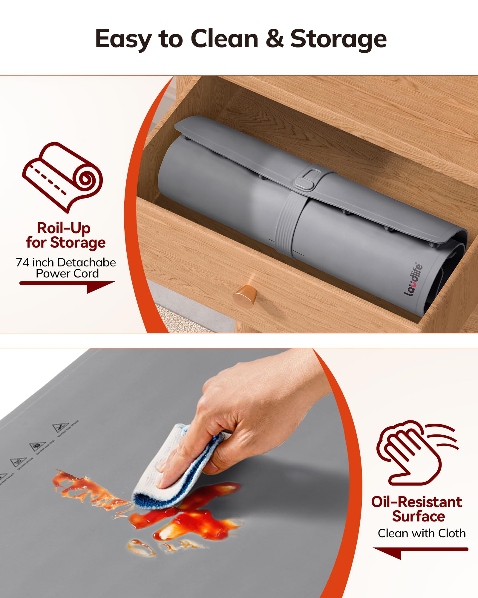 Amazon.com: Laudlife Electric Warming Mat for Food, Roll-Up