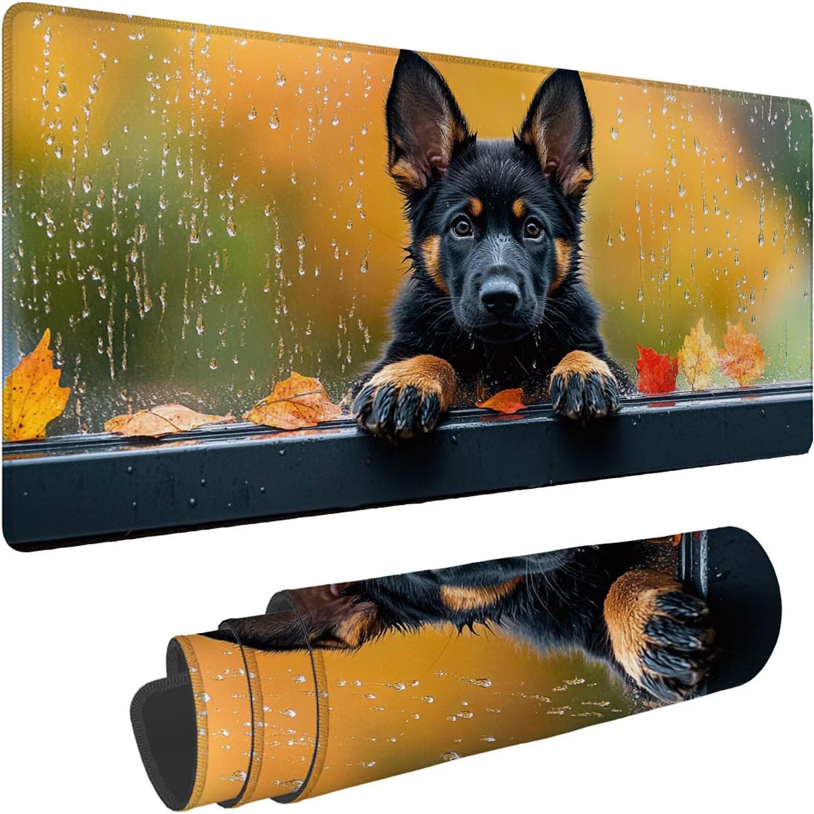 Gamingowa podkładka pod mysz 1200 x 600 x 3 mm, XXL, wodoszczelna, odporna na ścieranie, z przyszytymi krawędziami, żółta, podkładka na biurko, poprawia prędkość i precyzję, do komputera, laptopa