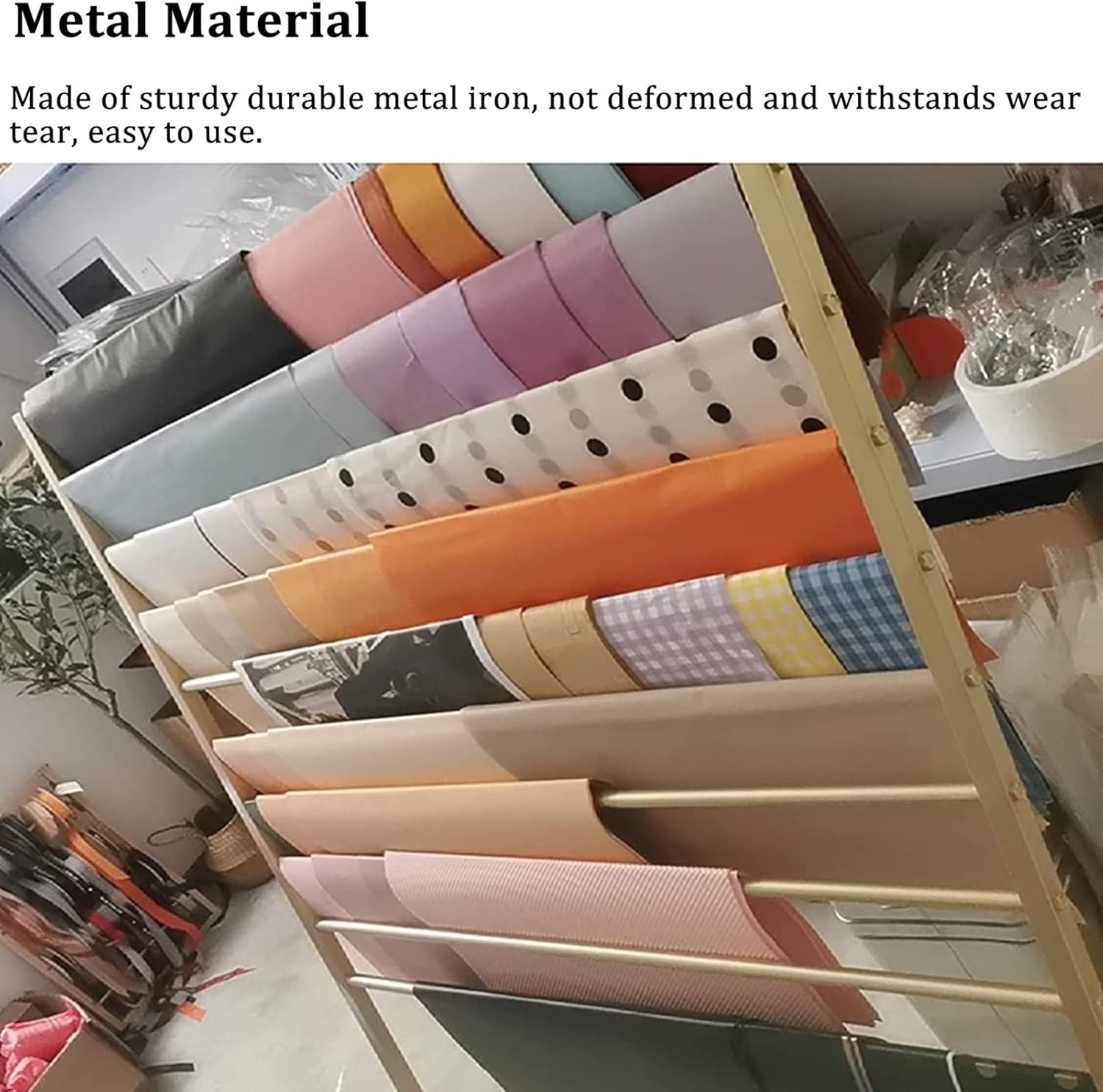 Scarf Stand Holder for Ribbon,Flower Wrapping Paper,Silk Scarf,Shawl,Pants,10 Layer Metal Storage Organizers for Clothing Store/Family