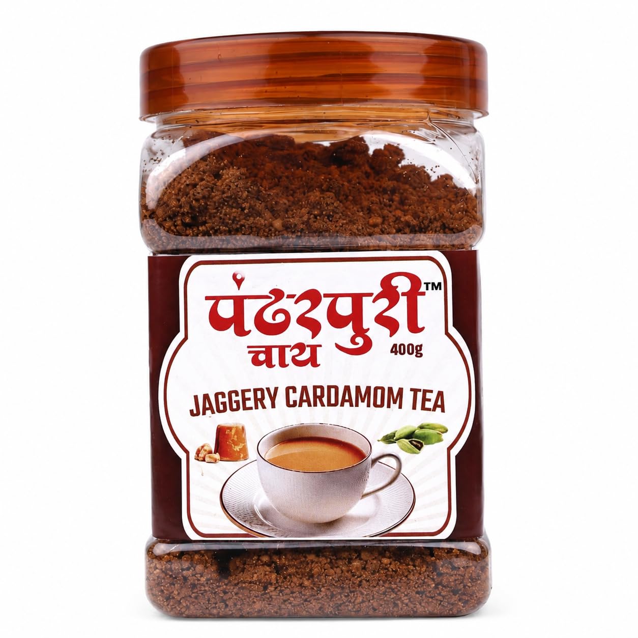 Pandharpuri chay Jaggery Cardamom Tea – Natural Instant Tea Premix with Elaichi | 400gm | Aromatic & Healthy Blend of Pure Jaggery and Assam Tea | No Added Sugar or Preservatives-image-38