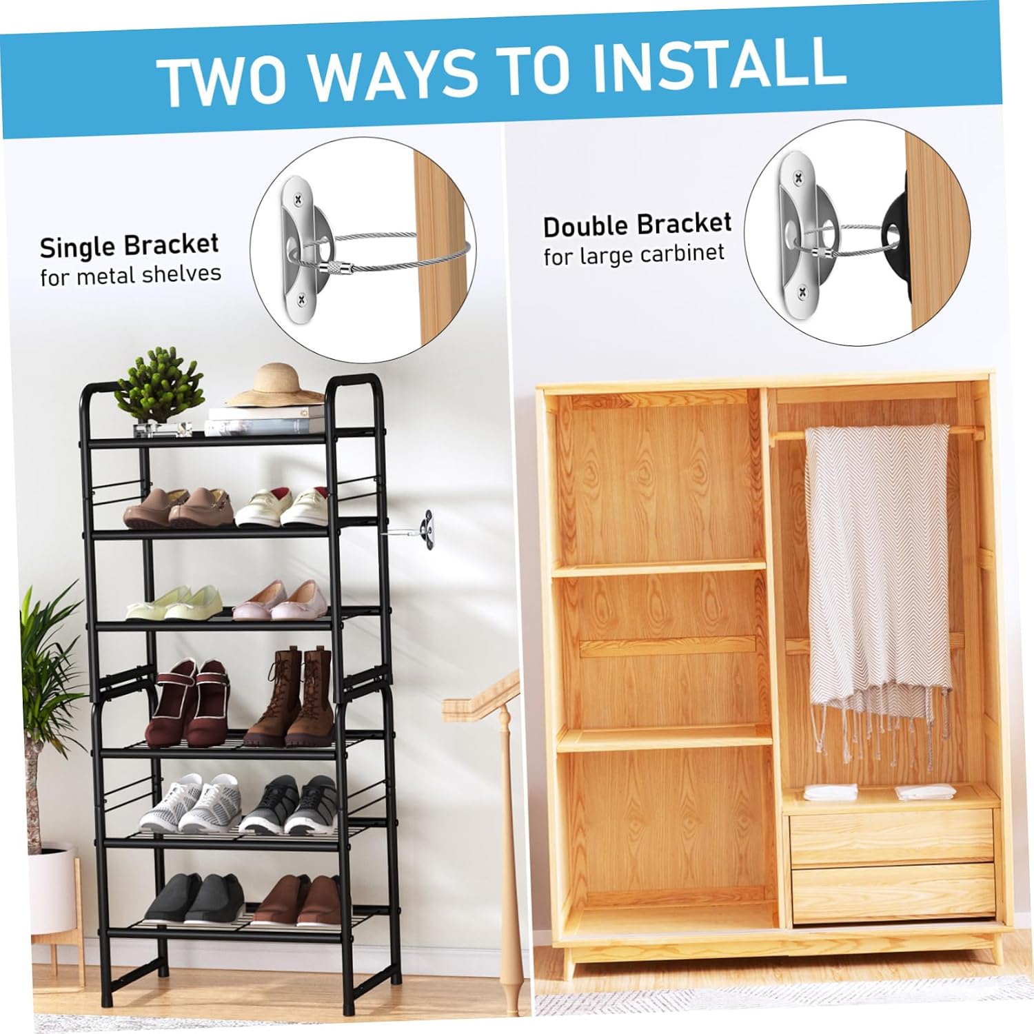 SHOWERORO 2pcs Cabinet Straps Proofing Furniture Straps Wall Anchors Enhanced Safety Easy to Install for Tip Furniture