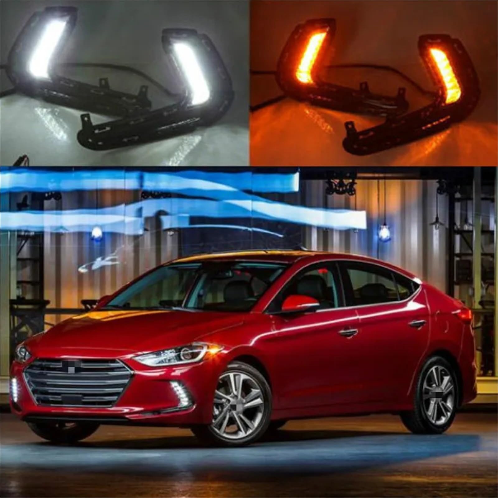 Head Lamp 1 para LED samochodów DRL światła do jazdy dziennej światła dziennego wodoodporna lampa sygnałowa pasuje do Hyundai Elantra 2016 2017 2018(White)