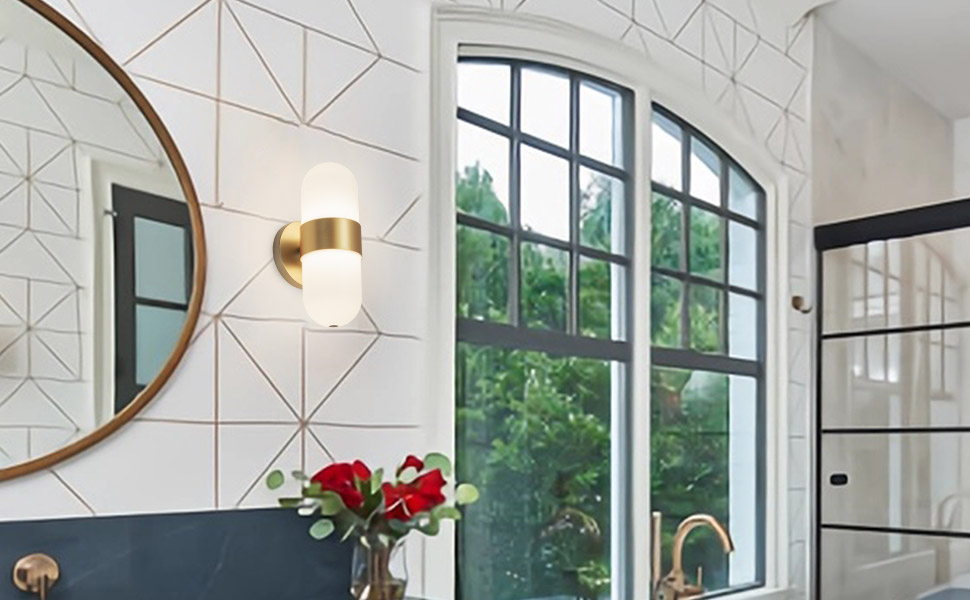 Image of Tubicen Mid Century Modern Wall Sconce Bathroom Black Art Deco Wall Light Integrated LED Dimmable Cylinder Sconces Wall Lighting for Living Room Bedroom Bathroom 7W 4000K Hardwired