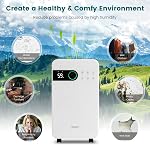 COSTWAY 2500 Sq. Ft Dehumidifiers for Basements, 32 Pints Dehumidifier with Sleep Mode, 24H Timer, 3-Color LED Indicator Light & Child Safety Lock
