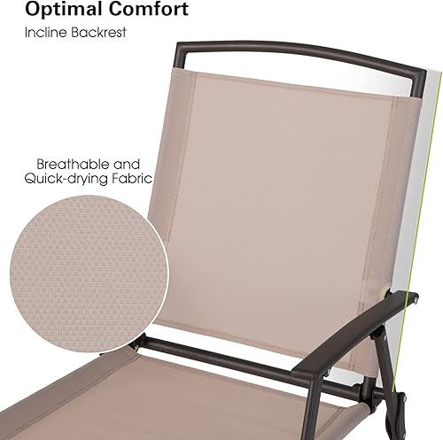 Miniatura 5 de Giantex Juego de 4 sillas plegables para patio  Sillas de exterior con reposabrazos y marco de acero inoxidable, sillas de comedor de patio con tela