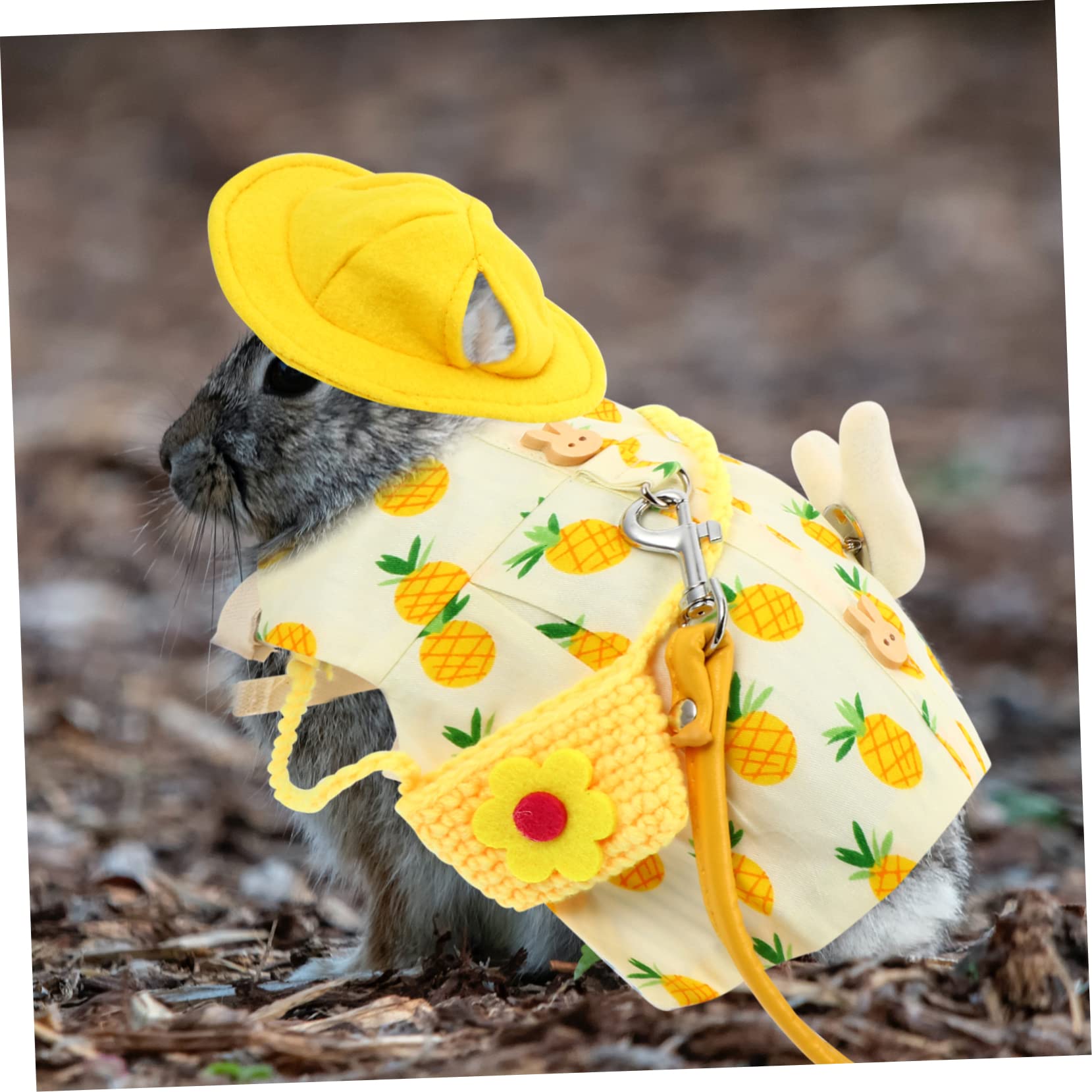 Beavorty 3sätze Bunny Suit Mit Und Tasche Weicher Hasenanzug Für Kleintiere Verstellbares Geschirr Für Kaninchen Und Andere Kleintiere Süßes Design Mit Dekoration