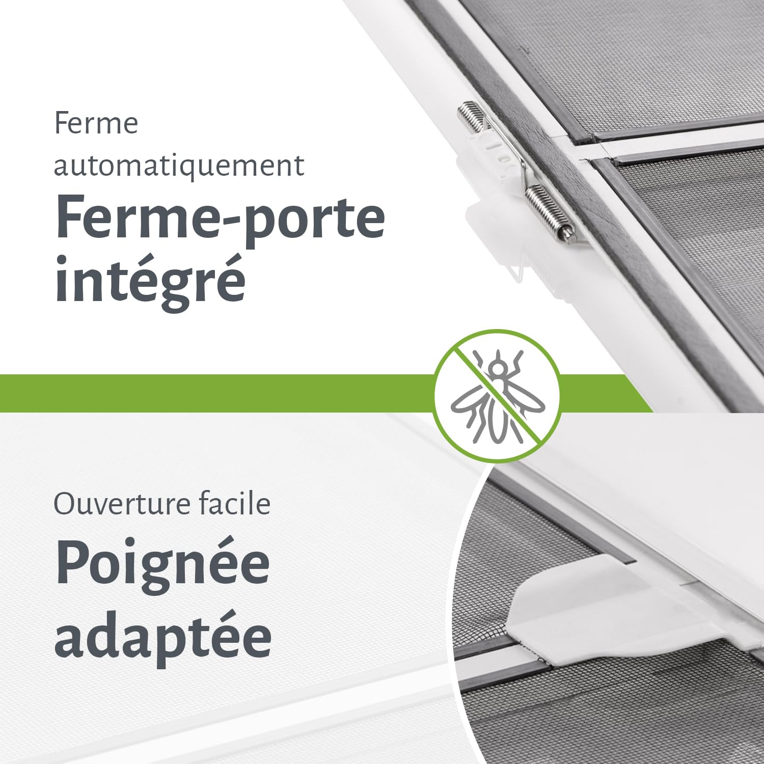 empasa moustiquaire porte START cadre aluminium, différentes couleurs | Porte moustiquaire à monter soi-même, Couleur : blanc, Taille/Découpe : 100 x 210 cm