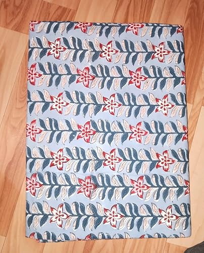 Miniatura 58 de Hand Block Printed Cotton Tablecloth – Elegant Floral Design Perfect for Dining Table Kitchen Parties Home Decor, Wall Tapestry (Peach Floral, 6