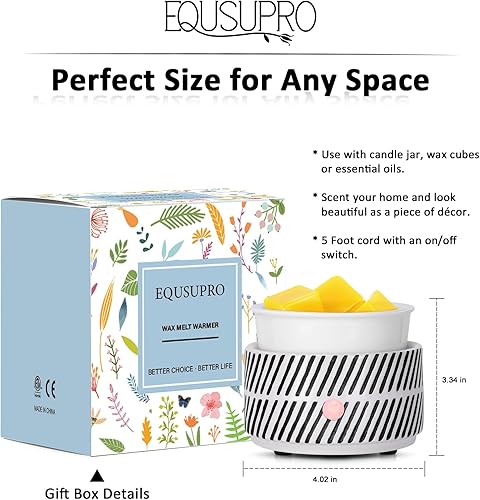 Miniatura 6 de Calentador eléctrico de cera perfumada, calentador de cera de cerámica para derretir velas, quemador de cera 3 en 1, calentador de fragancia para