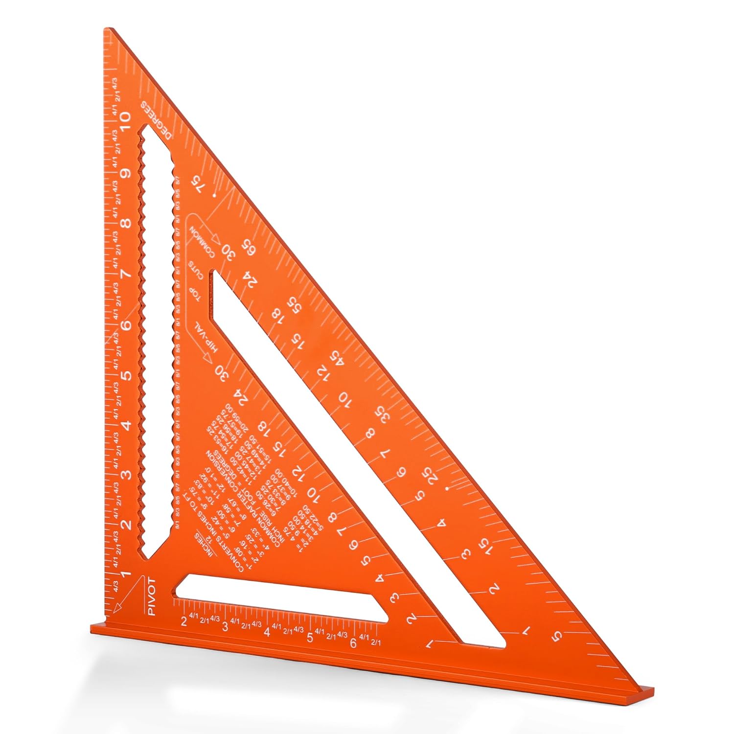 Aluminum 12 Inch Rafter Square, Carpenter Measuring Layout Tool, Alloy Metal Triangle Ruler Imperial Protractor for Woodworking and Carpentry – Orange Aluminum 12 Inch Rafter Square, Carpenter Measuring Layout Tool, Alloy Metal Triangle Ruler Imperial Protractor for Woodworking and Carpentry – Orange