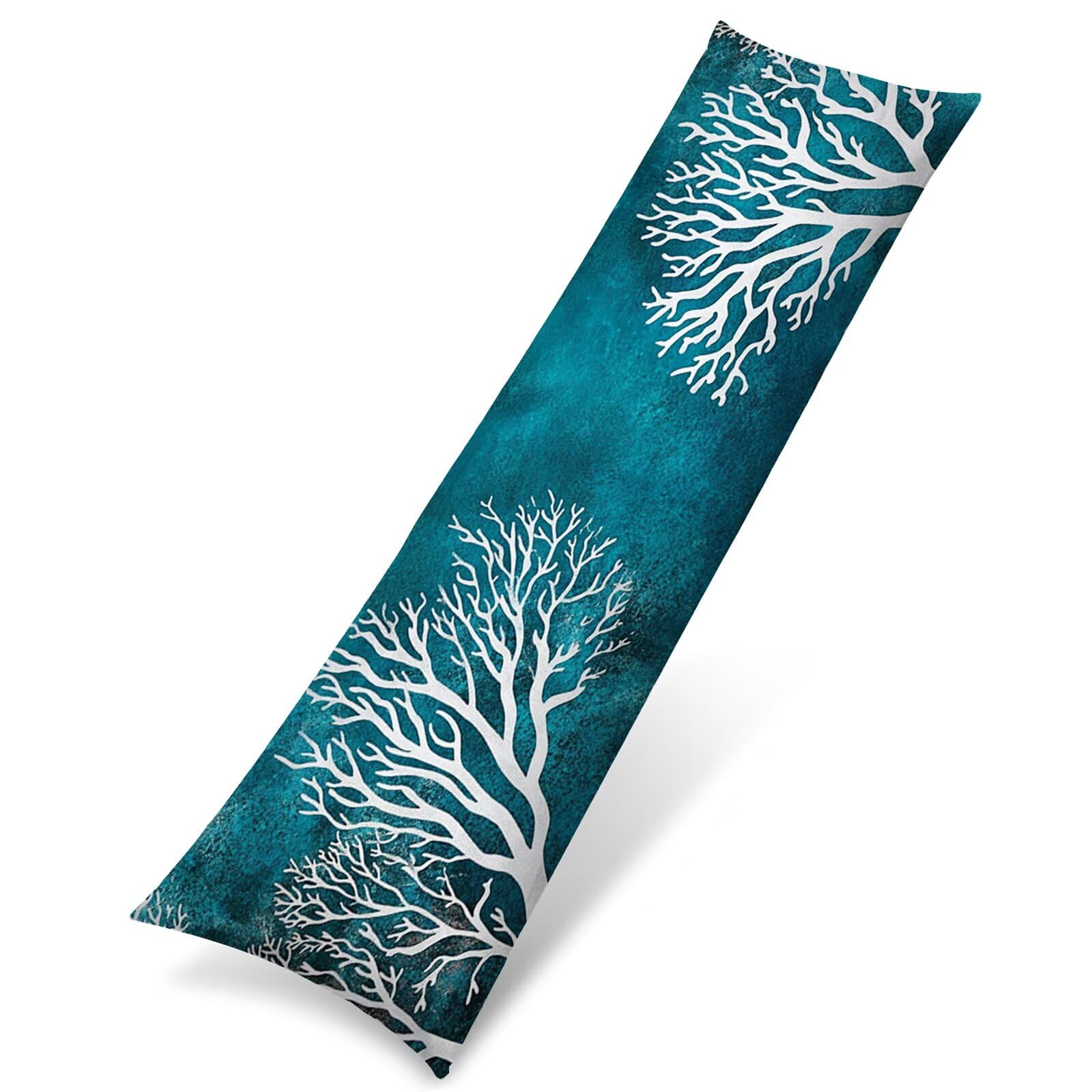 Poszewka na poduszkę dla osób śpiących na boku, 60 x 160 cm, niebieska, 1 sztuka, lniana poszewka na poduszkę, na sofę, dekoracyjna, miękka, oddychająca, dwustronna, wiosenna dekoracja f0-311