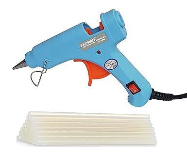 Fadman Electric 20W Sky Blue Mini Hot Melt Glue Gun With 18 Pcs Hot Melt Glue Stick Standard Temperature Corded Glue Gun (7 mm)
