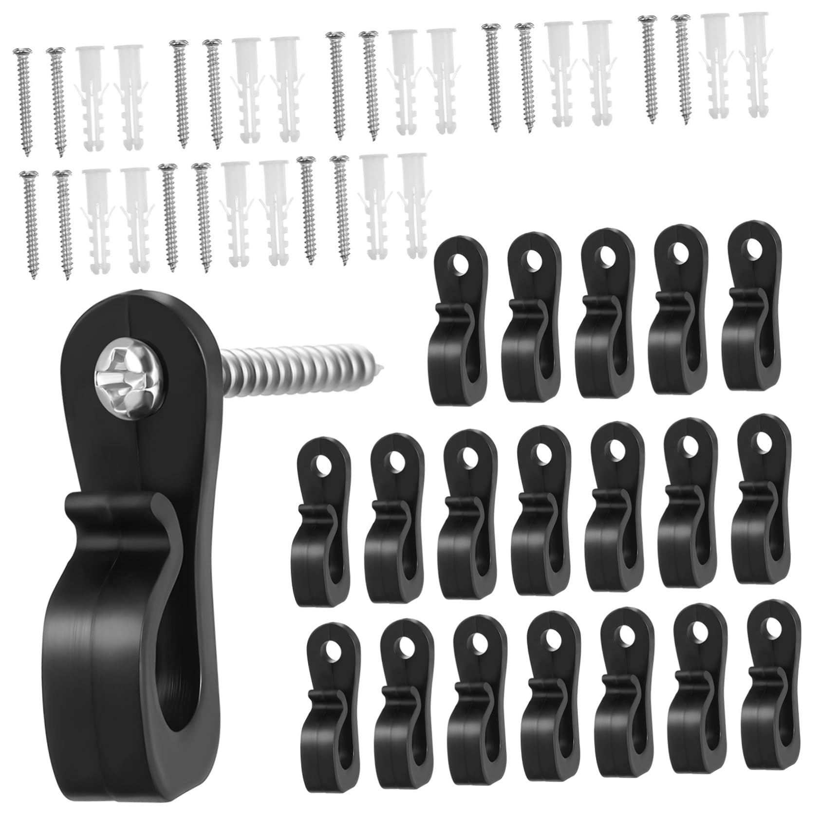 DOITOOL 20pcs Screw Hooks for Outdoor String Lights Planter Hooks and Home Organization Durable Material for Patios Yards Bedrooms and More