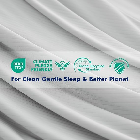 Elegear Silver Infused Cooling Pillow Cases for Hot Sleepers, Clean Fabric Cooling Pillowcase Q-Max>0.5, Softer Than Silk Pillow Cases for Hair & Skin, Zipper Pillowcase Cover Set of 2-Standard, Gray