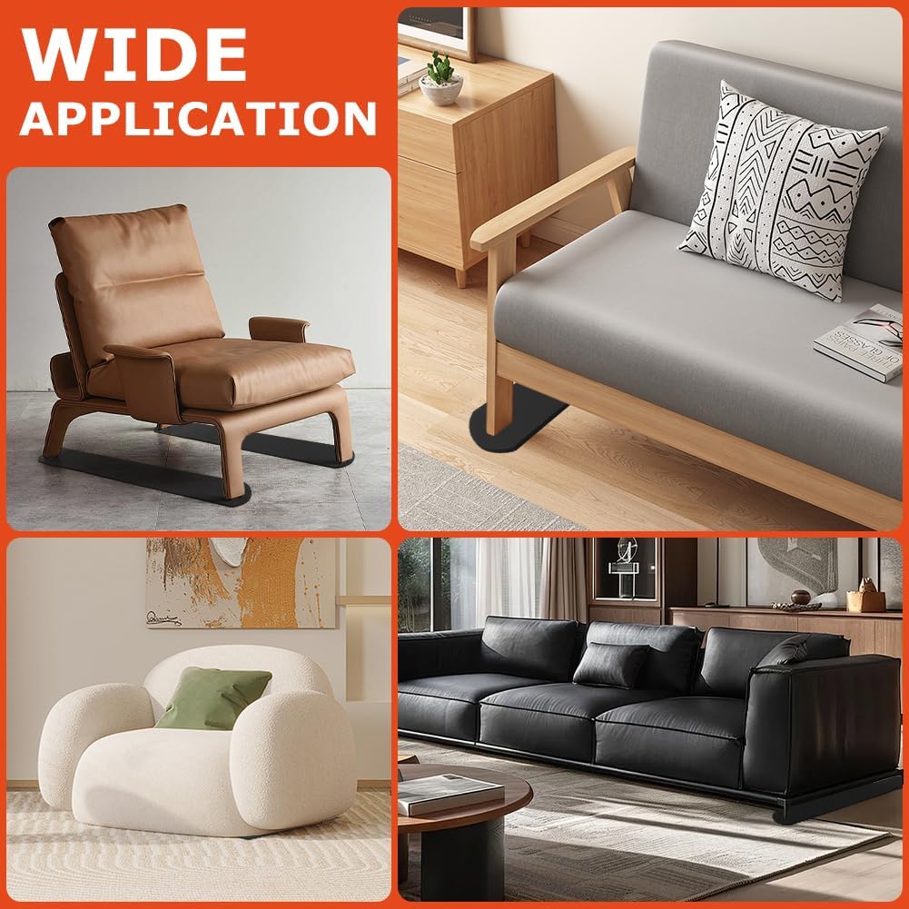 4 Pack Anti-Slip Furniture Rail Pads for Recliners,Sofa,couches, Rubber Recliner Chair Floor Protectors, Non Skid Furniture Pads for Hardwood Floors and Carpet, Marble Floor (30inch)