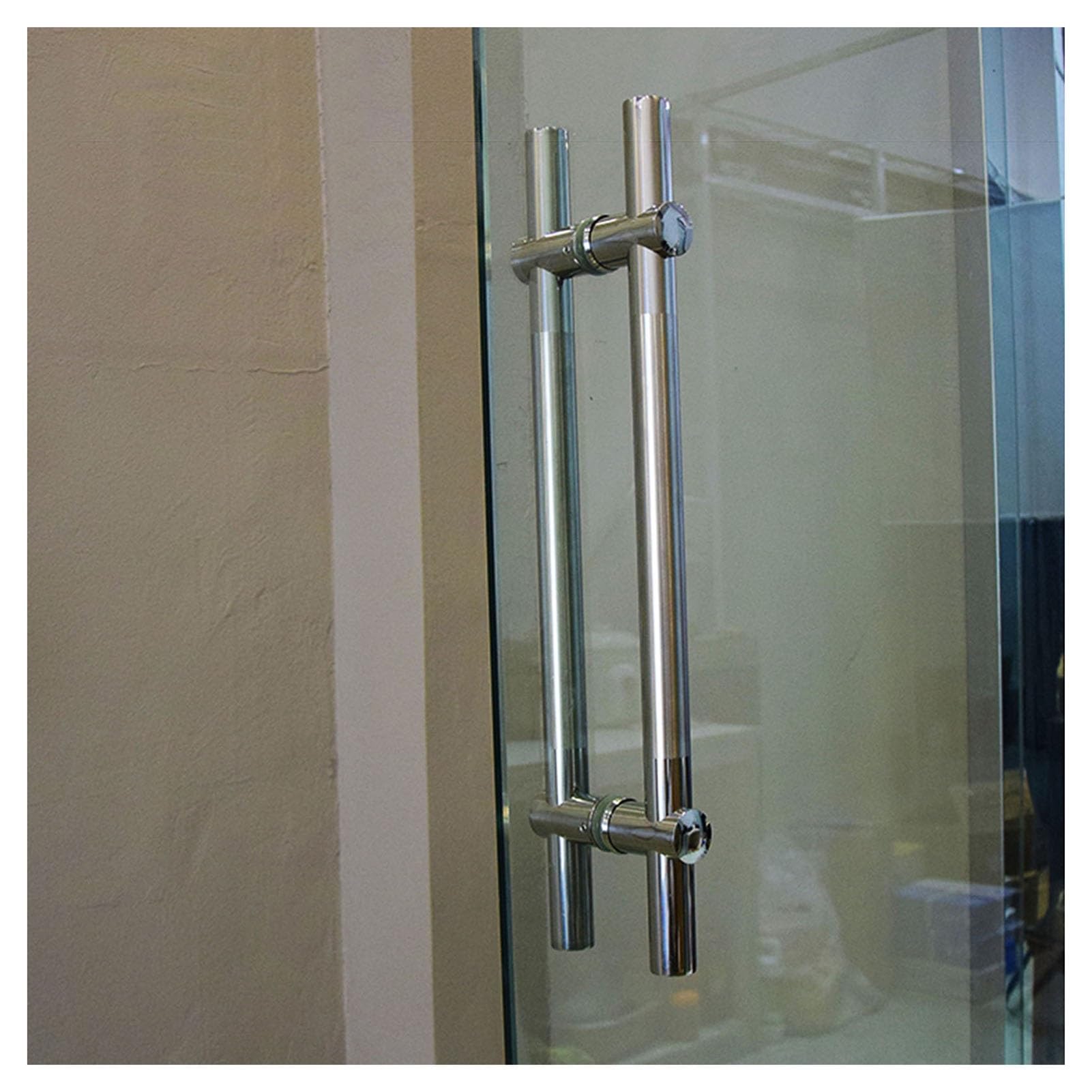 Poignée de porte de douche en verre avec finition chromée et fixation ajustable