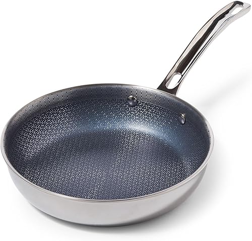 Miniatura 4 de Viking Sartén antiadherente de 3 capas, 8 pulgadas Hybrid Plus utensilios de cocina de acero inoxidable, color plateado