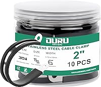 Vista 19 de 30 piezas de abrazadera de cable de 3/16 pulgada, abrazaderas de cable aisladas con revestimiento de goma de acero inoxidable 304 - abrazaderas