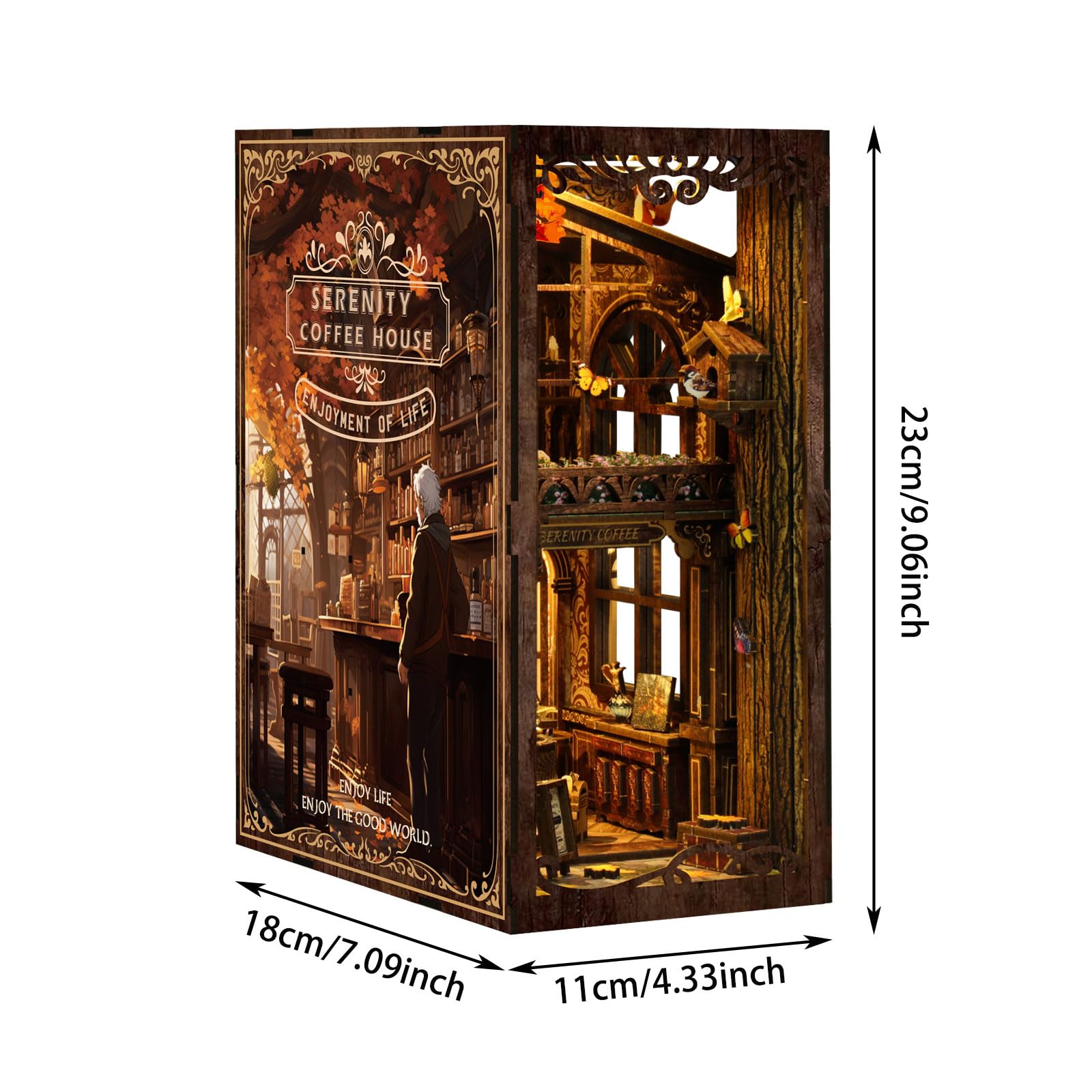 Kit de rincón de libro de bricolaje, estante de rincón de libro, rompecabezas de madera 3D, kit miniatura de rincón de libro con LED, manualidades creativas rolife Book Rincón adecuado para Kit de rincón de libro de bricolaje, estante de rincón de libro, rompecabezas de madera 3D, kit miniatura de rincón de libro con LED, manualidades creativas rolife Book Rincón adecuado para