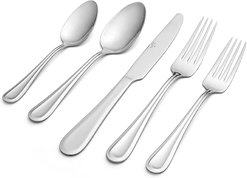 Vista 21 de Felice - Juego de cubiertos de acero inoxidable, 20 piezas, servicio para 4