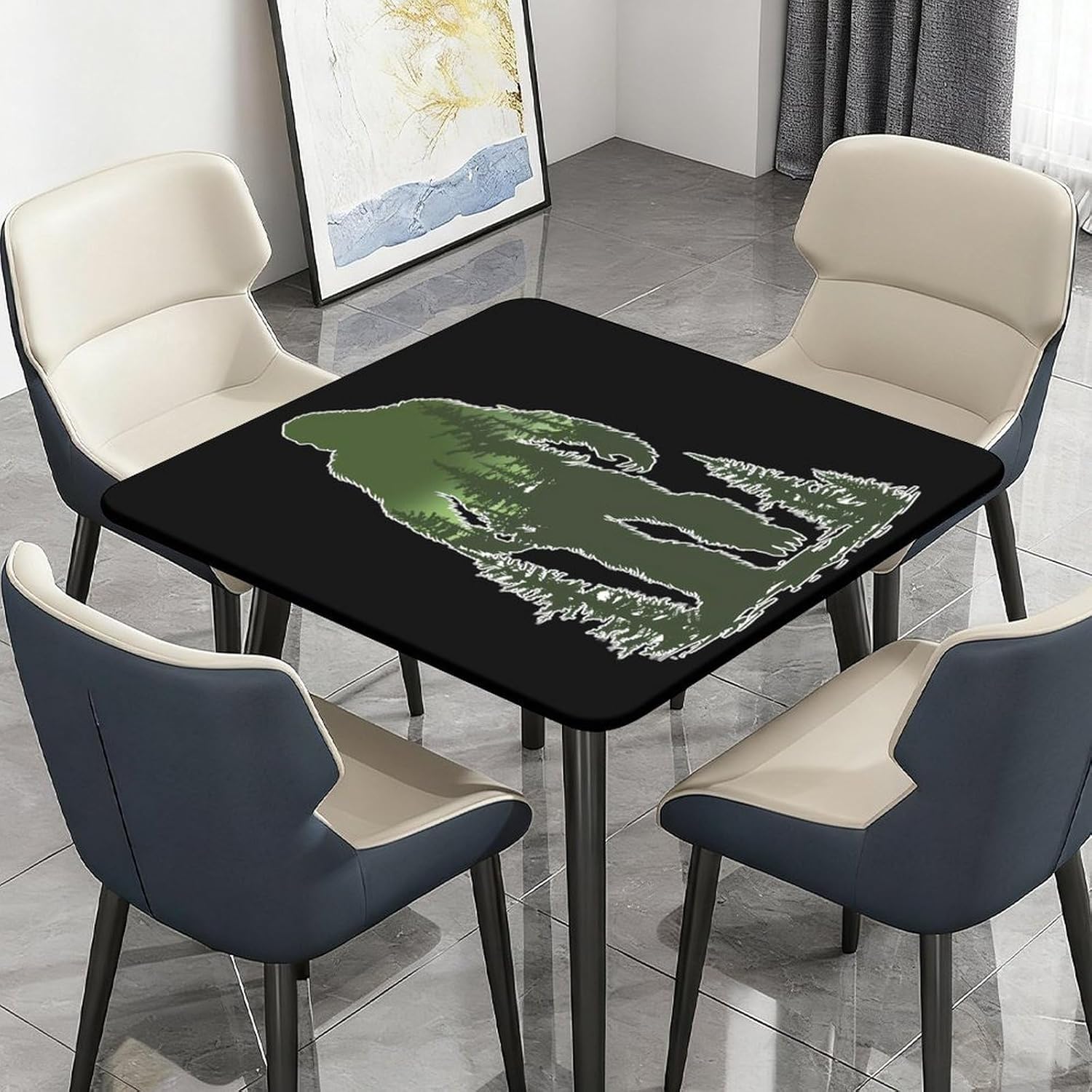 Bigfoot Tree Square Tablecloth Print Table Cloths Table Cover Wedding Party Holiday Decor