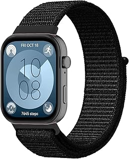 Next Store Canvas Sport Watch Band Compatible with Huawei Watch Fit 4, Soft Woven Nylon Strap with Sport Loop Design, Lightweight and Comfortable, Easy to Adjust for Men and Women.