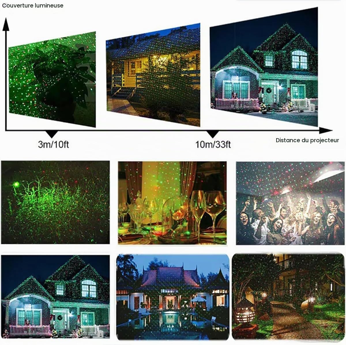 Projecteur solaire d'extérieur à LED pour décoration de Noël, éclairage de paysage, idéal pour un jardin, une pelouse ou des fêtes