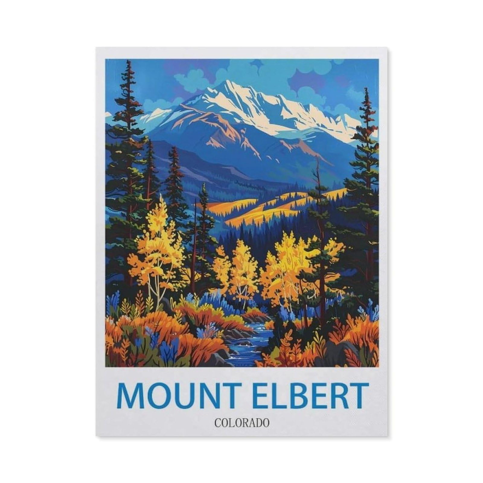 Beayodkp （30 X 40 Cm/11.81 X 15.74 Inches） 5D Diy Diamond Painting Kit，Mount Elbert Colorado，Round Resin Diamond Cross Stitch, Home Decoration Gift-Ci33