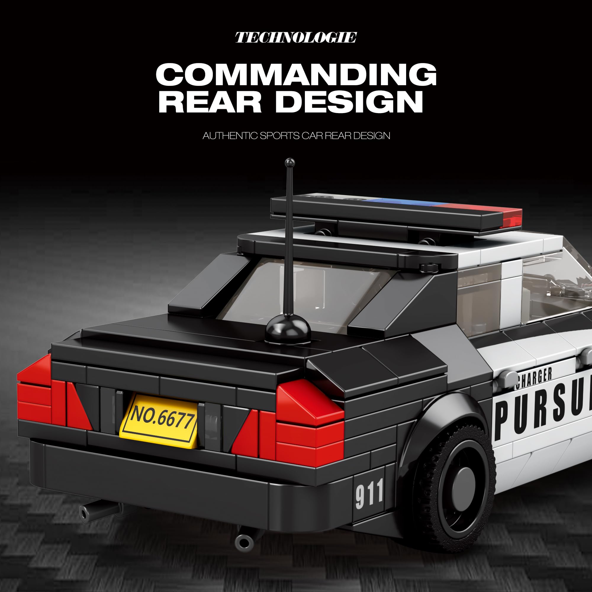 Police Car Building Blocks Set, Daoge Speed Champions Car Building Set Toys - Image 4