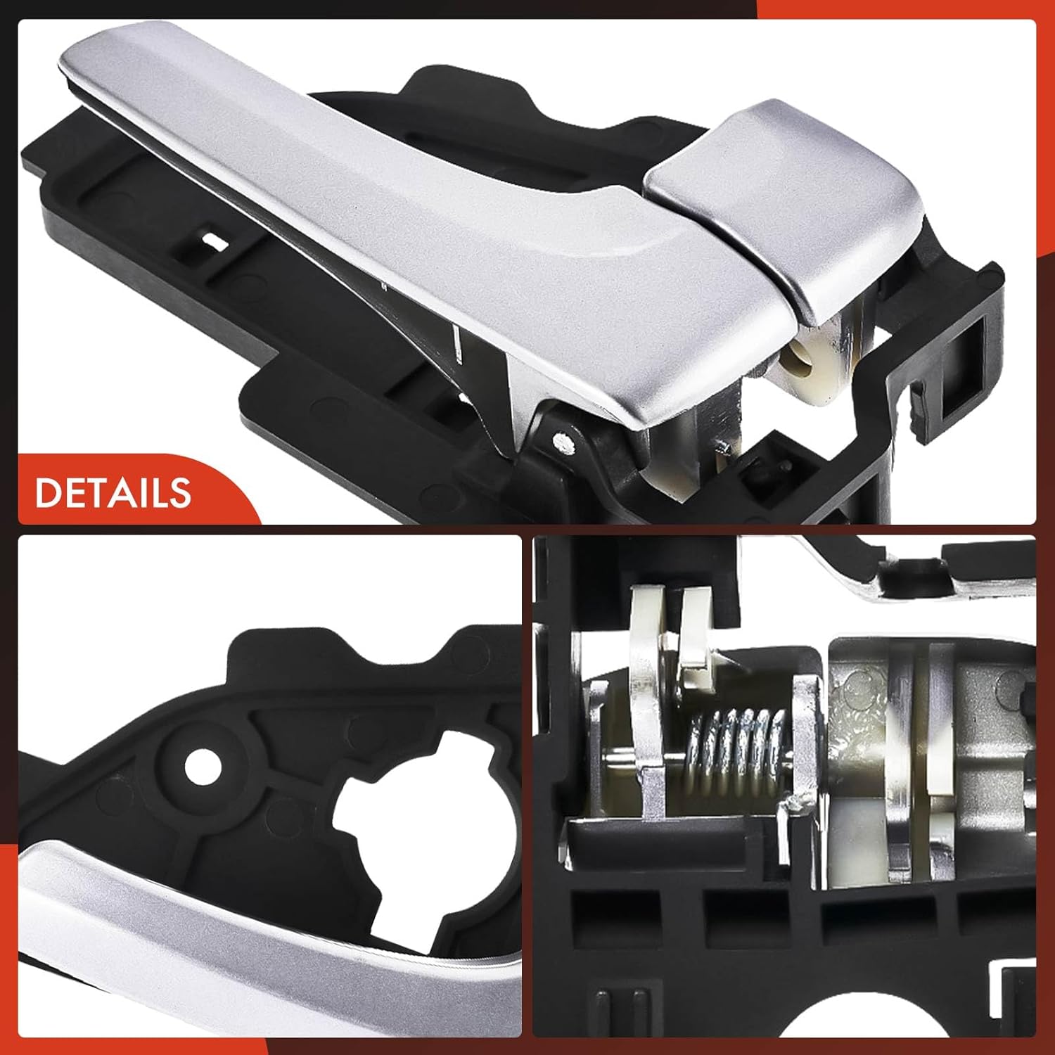 A-Premium Front or Rear Right Passenger Side Interior Door Handle Compatible with Hyundai Tucson 2010 2011 2012 2013 2014, Painted Silver, Replace# 82620-2S020-SAS