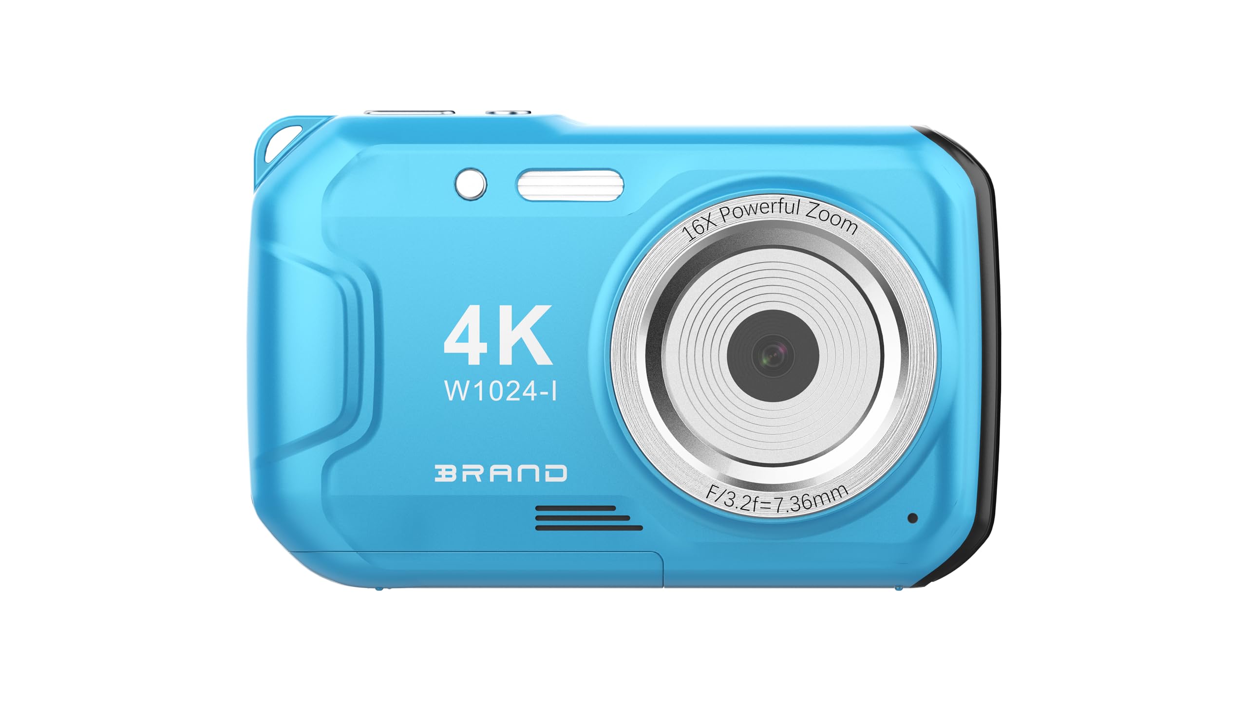 Appareil photo sous-marin 4K UHD 64 MP autofocus numérique étanche avec carte 32 Go, IP68 et 16FT caméra sous-marine avec écrans IPS HD, zoom numérique étanche 16x, éclairage d'appoint, pour la