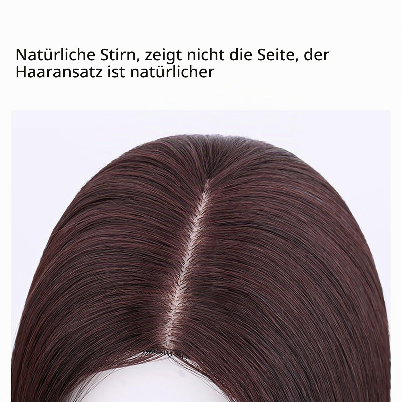 100% Echthaar-Topper for Frauen 50 Cm Lange Haarteile 8x12cm Toupet Mit Spitzennetzbasis Natürliche Braune Haarverlängerungen Clip-in-Top-Wiglets Bei Haarausfall/dünnem Haar/grauem Haar