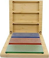 DMT Deluxe 3-Piece Diamond Knife Sharpening Kit - Coarse, Fine, Extra-Fine Whetstones in Wood Box for Knives, Tools, Blades