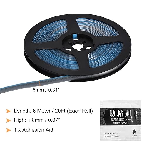 Miniatura 2 de uxcell Moldura flexible autoadhesiva, 20 pies, para despegar y pegar, cinta decorativa de sellado de tira de calafateo para encimeras, fregaderos,