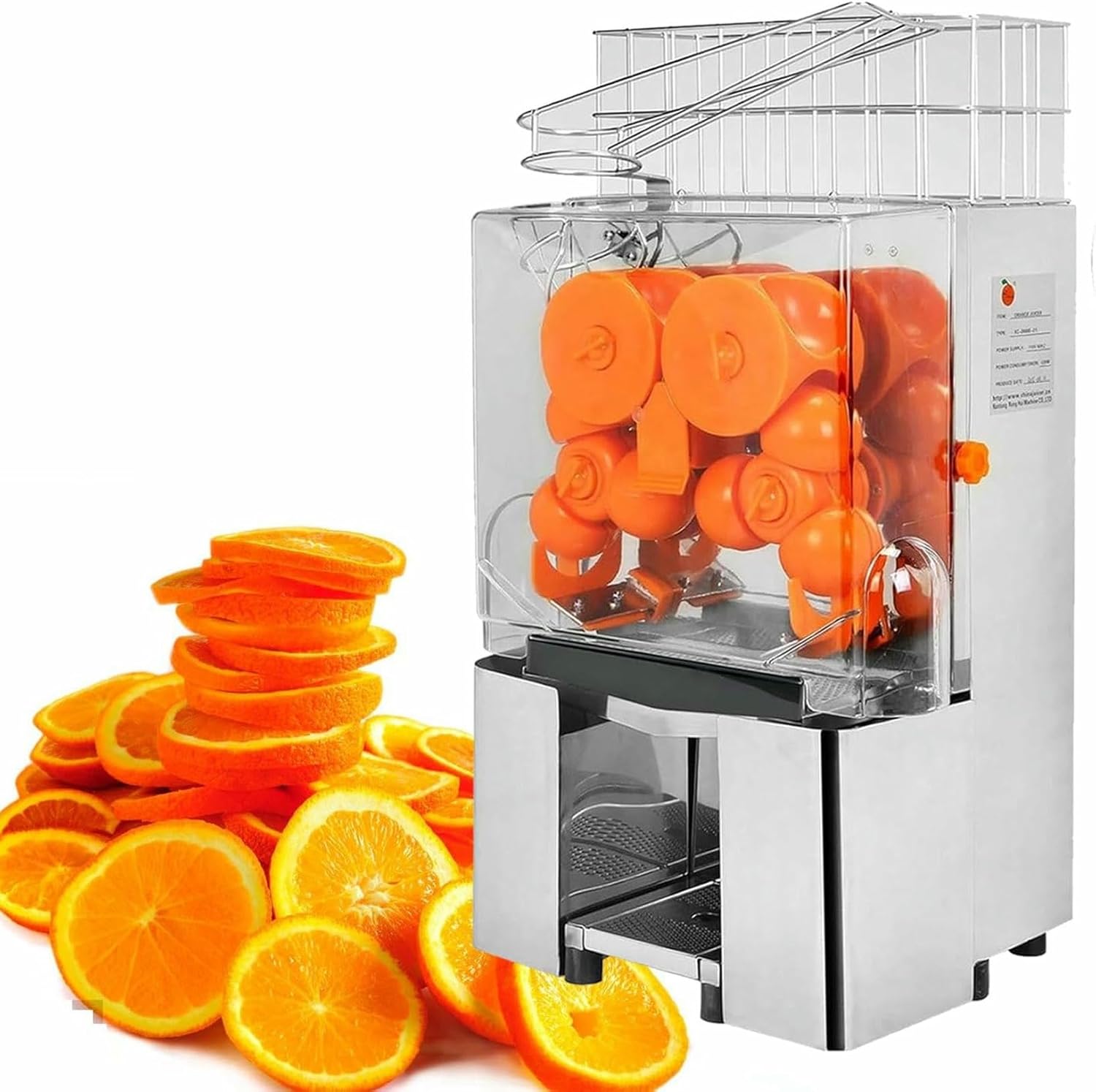 Commercial Orange Juicer Machine, Heavy Duty Automatic Stainless Steel Juicer, High Speed for Bars and Restaurants-